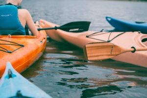  kayaks and paddles
