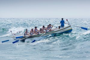 rowing in the sea
