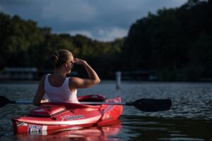 woman in kayak